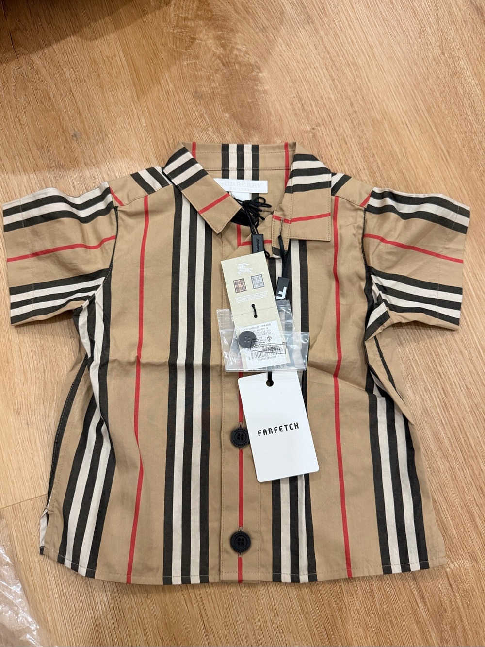 Burberry Archive Beige Striped Button-Front Shirt
